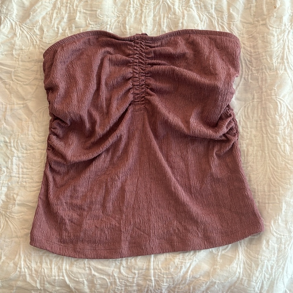 purple textured tube top/halter top